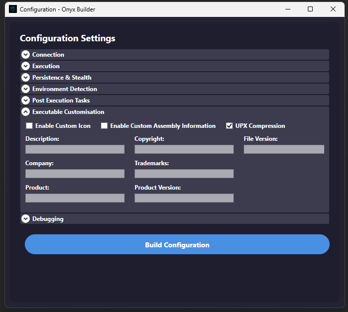 Executable Customisation Screenshot